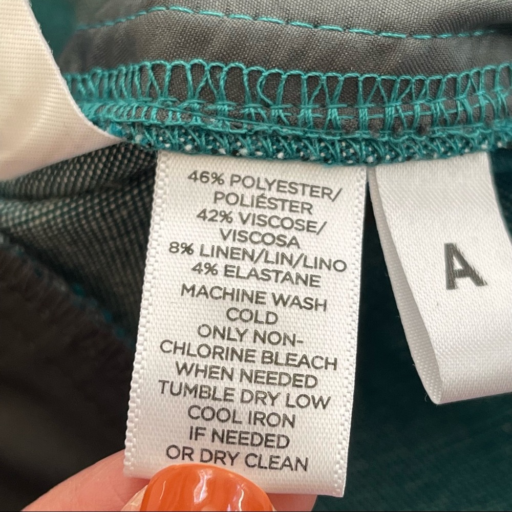LOFT Teal Straight Leg Pants - Picture 8 of 8